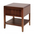 Luxusný moderný nočný stolík Liberia s jednou zásuvkou a policou z masívneho mahagónového dreva v teplej hnedej farbe 45 cm