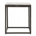Industriálny štvorcový masívny príručný stolík Selvaggio s doskou a čiernou kovovou konštrukciou 45 cm