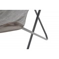 Industriálne atypické sivé kreslo Glady s kovovou konštrukciou a textilným sedadlom 103 cm
