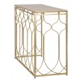 Art deco obdĺžnikový konzolový stolík Elhar s orientálnym vzorom a kovovou zlatou konštrukciou 96 cm