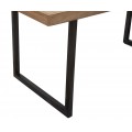 Dizajnový industriálny obdĺžnikový jedálenský stôl Cubilio zo svetlo hnedého akáciového dreva s čiernymi kovovými nohami 175 cm