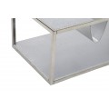 Dizajnov&yacute; glamour obdĺžnikov&yacute; konferenčn&yacute; stol&iacute;k Aires so stojanom na časopisy a policou v striebornej farbe 120 cm