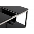 Dizajnov&yacute; obdĺžnikov&yacute; konferenčn&yacute; stol&iacute;k Aires s policou a stojanom na časopisy s čiernym kožen&yacute;m poťahom 120 cm