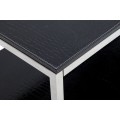 Dizajnov&yacute; obdĺžnikov&yacute; konferenčn&yacute; stol&iacute;k Aires s policou a stojanom na časopisy s čiernym kožen&yacute;m poťahom 120 cm