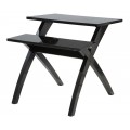 Dizajnov&yacute; modern&yacute; pr&iacute;ručn&yacute; stol&iacute;k Scala s dvomi obdĺžnikov&yacute;mi doskami a leskl&yacute;m čiernym lakovan&iacute;m 60 cm