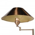 Moderná kovová bronzová stojaca lampa Mistin s kužeľovým tienidlom a nastaviteľným ramenom 157 cm