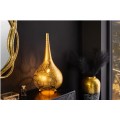 Orientálna stolová lampa Fatima okrúhleho tvaru z kovu v zlatej farbe s perforáciou s tromi nožičkami 52 cm 