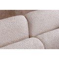 Štýlová art deco obdĺžniková trojmiestna béžová sedačka Jina s geometrickými vankúšmi s bouclé poťahom 198 cm