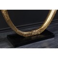 Art deco obdĺžnikový konzolový stolík Lorentia s čiernou mramorovou doskou a ručne tvarovanou zlatou kovovou konštrukciou 79 cm
