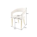 Moderná art deco čalúnená béžová jedálenská stolička Lunit s textúrovaným poťahom a kovovými zlatými nožičkami 81 cm