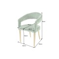 Štýlová čalúnená glamour zelená jedálenská stolička Lunit s vykrojeným sedadlom a zlatými kovovými nožičkami 81 cm