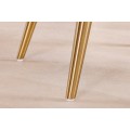 Moderná art deco čalúnená béžová jedálenská stolička Jana s menčestrovým poťahom s kovovými zlatými nožičkami 89 cm