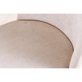 Moderná art deco čalúnená béžová jedálenská stolička Jana s menčestrovým poťahom s kovovými zlatými nožičkami 89 cm