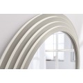 Moderné art deco závesné zrkadlo Swan s klenutým rámom so štvorvrstvovým dizajnom v bielej farbe 160 cm