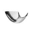 Dizajnová glamour misa Abstract  asymetrického tvaru so zaoblenou spodnou časťou a predĺženou prednou a zadnou stranou s lesklom chrómovom prevedení