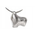Štýlové glamour extravagantné ťažítko Bull v podobe býka v striebornej chrómovej farbe s hladkým lesklým povrchom 16 cm 