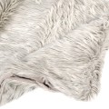 Štýlová moderná obdĺžniková krémová deka Jamies z umelej kožušiny s dlhým vlasom 180 cm