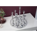 Štýlový glamour strieborný svietnik Modern Barock z kovu s deviatimi držiakmi na sviečky a okrúhlou podstavou 30 cm