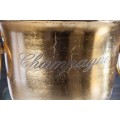 Glamour zlatá nádoba Champagne Royal na šampanské s úchytkami a štvorcovou podstavou so zdobením 40 cm