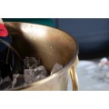 Glamour zlatá nádoba Champagne Royal na šampanské s úchytkami a štvorcovou podstavou so zdobením 40 cm
