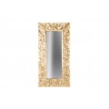 Klasické zámocké nástenné závesné zrkadlo Venice so zlatým rámom s barokovými vyrezávanými ornamentmi v obdĺžnikovom tvare