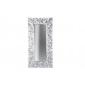 Klasické obdĺžnikové strieborné nástenné zrkadlo Venice so zdobeným rámom v barokovom štýle 180 cm