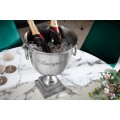 Glamour strieborná kovová nádoba Champagne Royal s okrúhlym otvorom a štvorcovou podstavou 40 cm