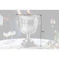 Glamour strieborná kovová nádoba Champagne Royal s okrúhlym otvorom a štvorcovou podstavou 40 cm