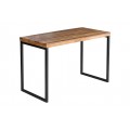 Industriálny obdĺžnikový písací stôl Fusion z hnedého sheeshamového dreva s čiernymi kovovými rámovými nožičkami 120 cm