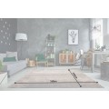 Moderný obdĺžnikový koberec Adassil v béžových tónoch s efektom maľby z bavlny a mikrovlákna vhodný na podlahové kúrenie 240 cm