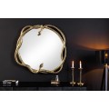 Art deco okrúhle závesné zrkadlo Serpente so zlatým kovovým rámom v tvare hadov 52 cm