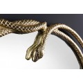 Art deco okrúhle závesné zrkadlo Serpente so zlatým kovovým rámom v tvare hadov 52 cm