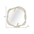 Art deco okrúhle závesné zrkadlo Serpente so zlatým kovovým rámom v tvare hadov 52 cm