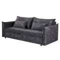 Dizajnová trojmiestna sedačka Heaven so zamatovým poťahom v tmavej sivej farbe s dvomi vankúšmi s rozťahovacou funkciou a úložným priestorom