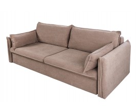 Moderná rozkladacia obdĺžniková trojmiestna sedačka Heaven v taupe sivej farbe s kordovým poťahom a dizajnovými vankúšmi 215 cm 