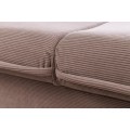 Moderná rozkladacia obdĺžniková trojmiestna sedačka Heaven v taupe sivej farbe s kordovým poťahom a dizajnovými vankúšmi 215 cm 