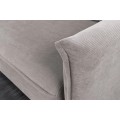 Moderná rozkladacia sivá obdĺžniková trojmiestna sedačka Heaven s vrúbkovaným poťahom a vankúšovými bočnými opierkami 215 cm