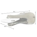Glamour okrúhly príručný stolík Crocodile so strieborným kovovým držiakom v tvare krokodíla a sklenenou doskou 61 cm