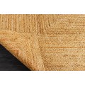 Etno obdĺžnikový koberec Jarie z prírodnej juty v žltých odtieňoch so špirálovým vzorom 230 cm