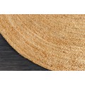 Etno oválny koberec Jarie z prírodnej juty v pieskových hnedých odtieňoch so špirálovým vzorom 230 cm