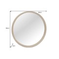 Art deco okrúhle nástenné zrkadlo Auri so zlatým kovovým rámom a zadnou výstužou z dyhovaného dreva 58 cm