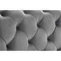 Moderná chesterfield manželská posteľ Modern Barock so sivým zamatovým poťahom a diamantovým prešívaním 190 cm 