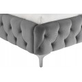 Moderná chesterfield manželská posteľ Modern Barock so sivým zamatovým poťahom a diamantovým prešívaním 190 cm 