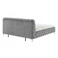 Moderná chesterfield manželská posteľ Modern Barock so sivým zamatovým poťahom a diamantovým prešívaním 190 cm 