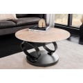 Art deco okrúhly otočný konferenčný stolík Delin s dvomi keramickými doskami s čiernymi otočnými nožičkami 135 cm