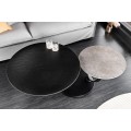 Dizajnový otočný dvojúrovňový otočný konferenčný stolík Delin s mramorovými okrúhlymi doskami čiernej farbe 80-134 cm