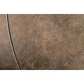 Moderný oválny rozkladací stôl Lutz s keramickou doskou v hrdzavej hnedej farbe a kovovou prekríženou podstavou 190 cm