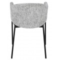 Dizajnová moderná jedálenská stolička Sionna so sivým poťahom s výrazným tkaním a čiernou kovovou konštrukciou 77 cm