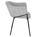 Dizajnová moderná jedálenská stolička Sionna so sivým poťahom s výrazným tkaním a čiernou kovovou konštrukciou 77 cm
