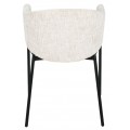 Moderná čalúnená jedálenská stolička Sionna s béžovým melírovaným poťahom a čiernymi nožičkami 77 cm